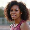 Portrait of Aisha K., an athletic woman